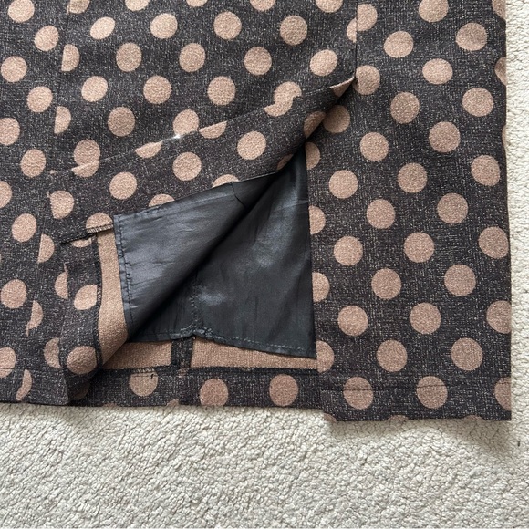 Polka Dot Pencil Skirt - Black and Brown - Picture 3 of 7